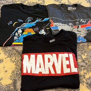 Star Wars and Marvel shirt size S